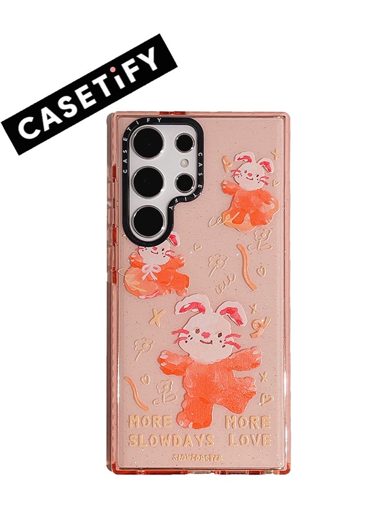 Casetify Samsung Galaxy S23 Ultra Case - "Korean Doll Cartoon Bunnies Series" with Glitter - Image 1