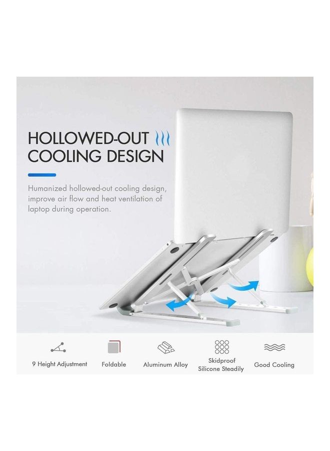 NIBEMINENT Foldable Laptop Stand Silver - Image 3