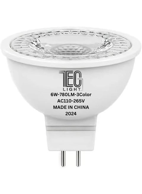 Fork LED Bulb 3Color 6W actual , 780 Lumens , GU5.3 with 5 Year Warranty by TEC Light Modern Lighting.