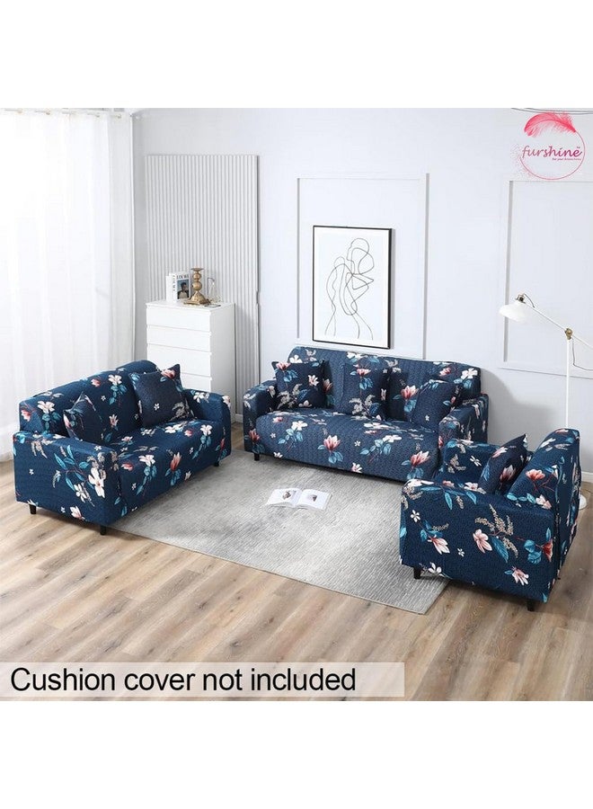 Furshine® Sofa Cover 3 Seater and 2 Seater Fully Covered Universal 5 Seater Sofa Cover Non-Slip Sticky Elastic Stretchable Sofa Set Slipcover Protector (Blue Lotus, Five Seater (3+1+1)) - Image 3