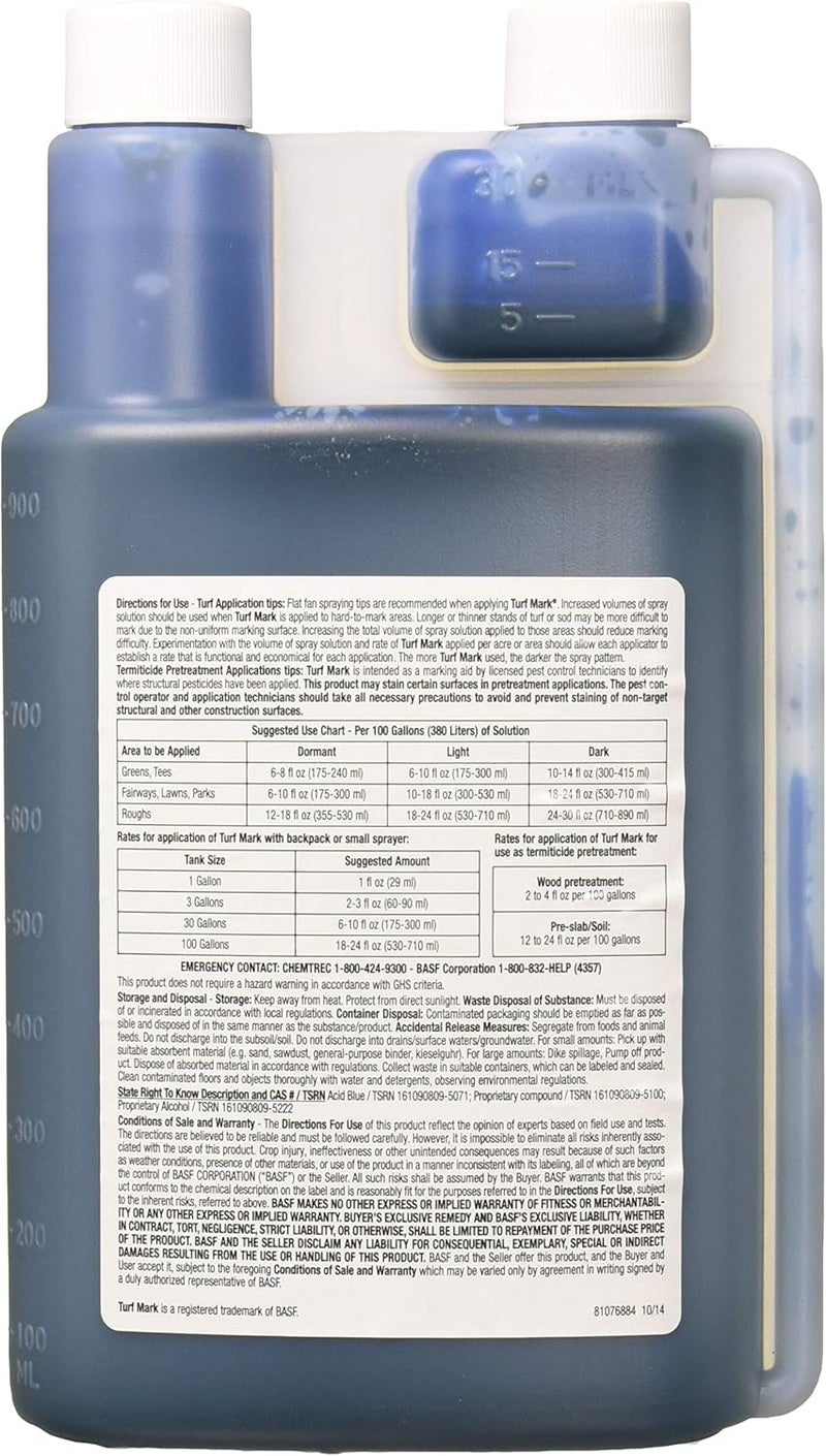 BASF Turf Mark Blue Spray Indicator - 32oz Non-Toxic Turf and Termiticide Pretreatment - Image 2