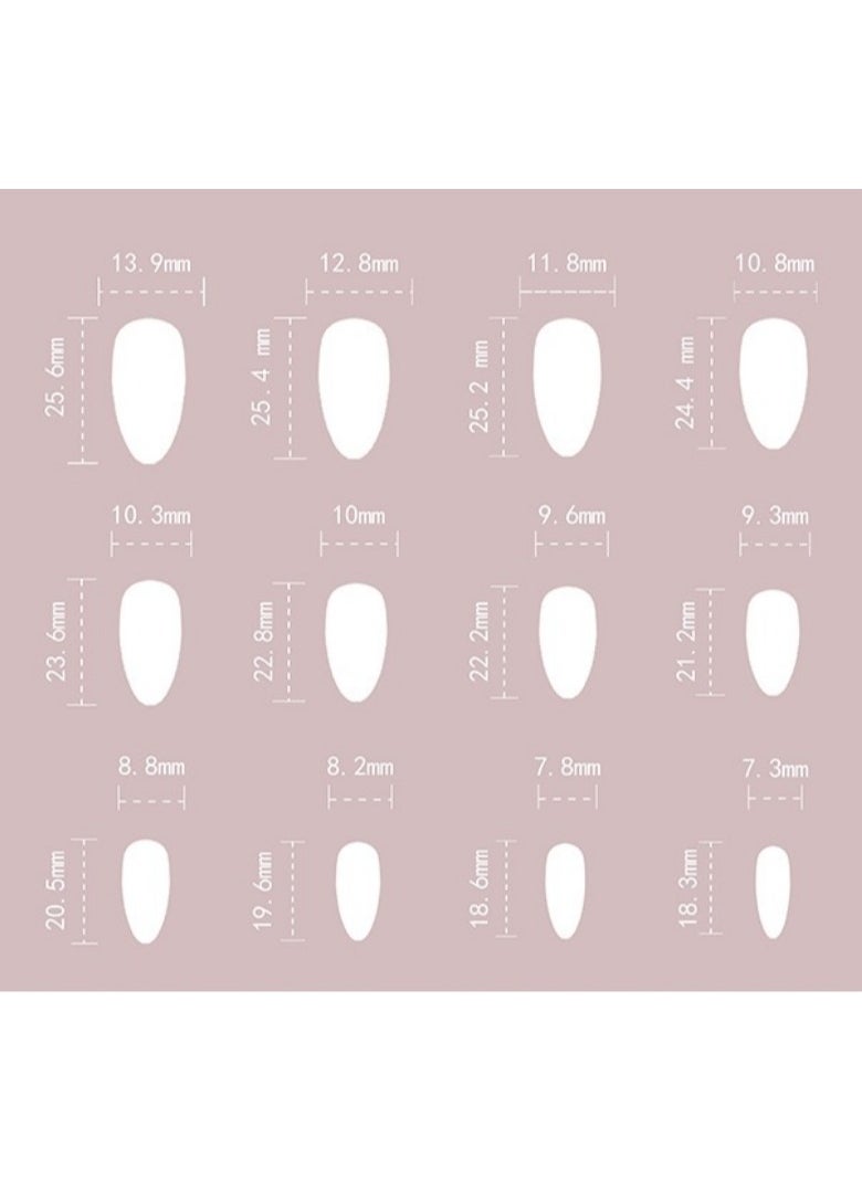 JOSQUEWNN - French Tip Press on Nails, Pink French Red and Purple Love Nail Art, Short Trapezoid Fake Nails, 24Pcs Fake Acrylic Nails With Glue Kit - Image 1