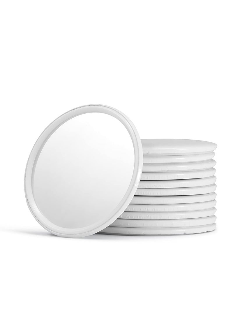 Getinbulk Compact Circle Mirrors Bulk Round Makeup Glass Mirror for Purse Great Gift 25 Inch Pack of 12 White