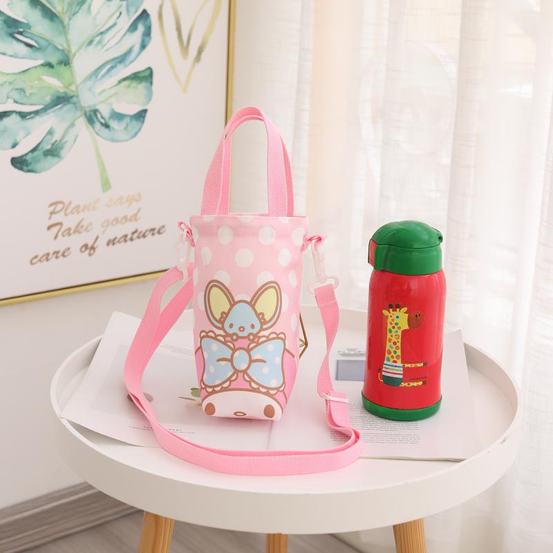 Cute Cartoon Girl Insulated Cup Sleeve Melody Top Doll Polka Point Water Bottle Crossbody Bag 