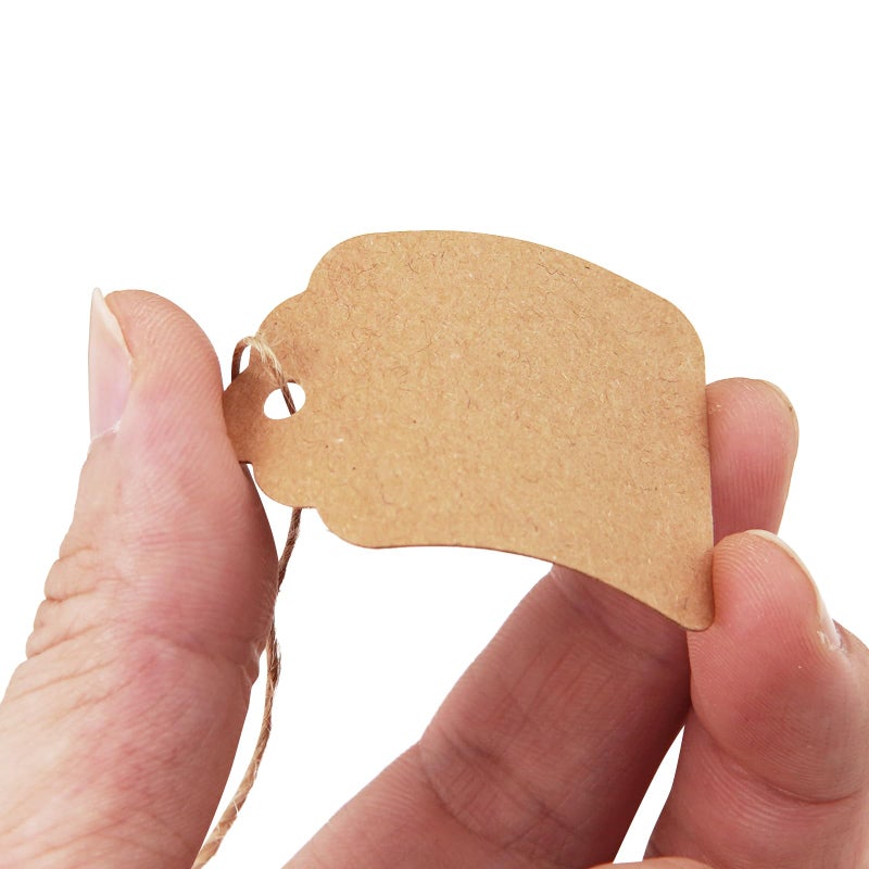 Cuttte Price Tags with String Attached - Cuttte 500PCS Kraft Paper Hang Tags for Labeling Gifts Bags Clothes Jewelry Retail Garage/Yard Sale for Pricing 1.4x1.8inch - Image 4