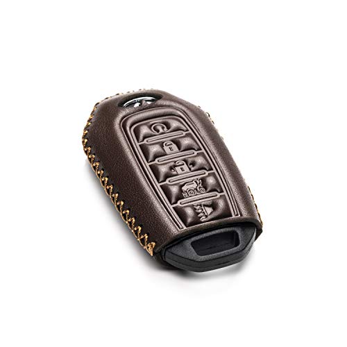 Vitodeco Leather Smart Key Fob Case Cover Protector Compatible for 2018 - 2025 Infiniti QX60, QX50, 2022 - 2023 Infiniti Q50, Q60, 2023-2025 Infiniti QX55 (5-Button, Brown) - Image 3