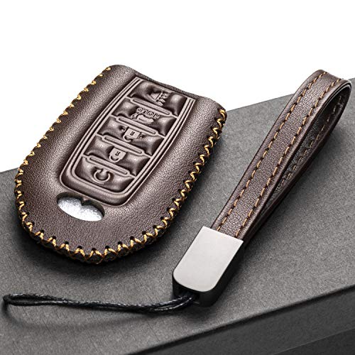 Vitodeco Leather Smart Key Fob Case Cover Protector Compatible for 2018 - 2025 Infiniti QX60, QX50, 2022 - 2023 Infiniti Q50, Q60, 2023-2025 Infiniti QX55 (5-Button, Brown) - Image 4