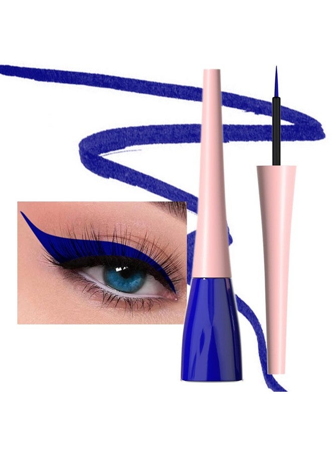 evpct 1Pcs Dark Blue Liquid Eyeliner Waterproof Dark Blue Eye Liners For Women, Eyes Wing Eyeliner Stamps Shapes Colored Eyeliner Delineador De Ojos A Prueba De Agua Contra El Agua Blanco Para Ojos - Image 1