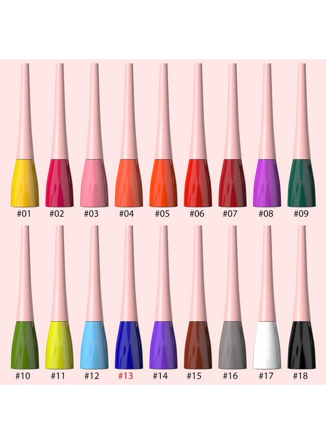 evpct 1Pcs Dark Blue Liquid Eyeliner Waterproof Dark Blue Eye Liners For Women, Eyes Wing Eyeliner Stamps Shapes Colored Eyeliner Delineador De Ojos A Prueba De Agua Contra El Agua Blanco Para Ojos - Image 3