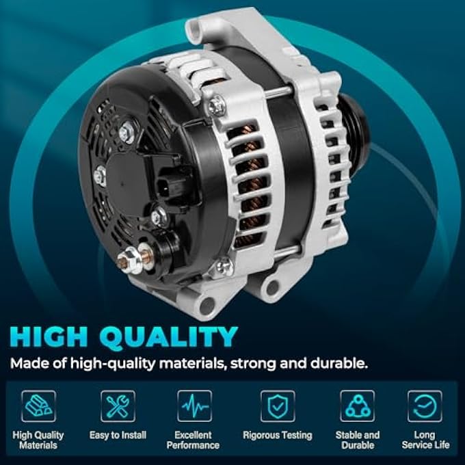 CNYGO P56029740AA Alternator Compatible with Jeep Cherokee 2015 2016 2017 2018 2019 2020 2021 2022 V6 3.2L 12V 180A High Output 6-Groove Decoupler Pulley Clockwise 11749N 90295915 421007150 TN4210007150 - Image 4
