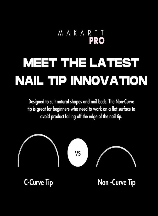 MakarttPro أطراف أظافر ماكارت برو غير منحنية على شكل حرف C، نصف تغطية، 460 قطعة، أطراف أظافر شفافة على شكل نعش، أطراف أظافر صناعية بلاستيكية متينة للأظافر المسطحة، مثالية للمبتدئين والمحترفين - Image 5