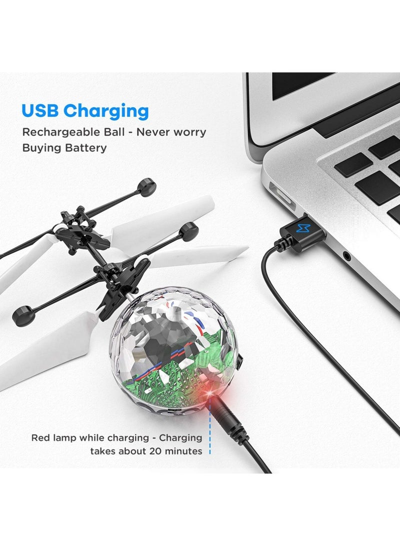 YOUGE Flying Toy Ball Infrared Induction RC Flying Toy Built-in LED Light Disco Helicopter Shining Colorful Flying Drone Indoor and Outdoor Games Toys for 6 7 8 9 10 Year Old Boys and Girls - Image 3