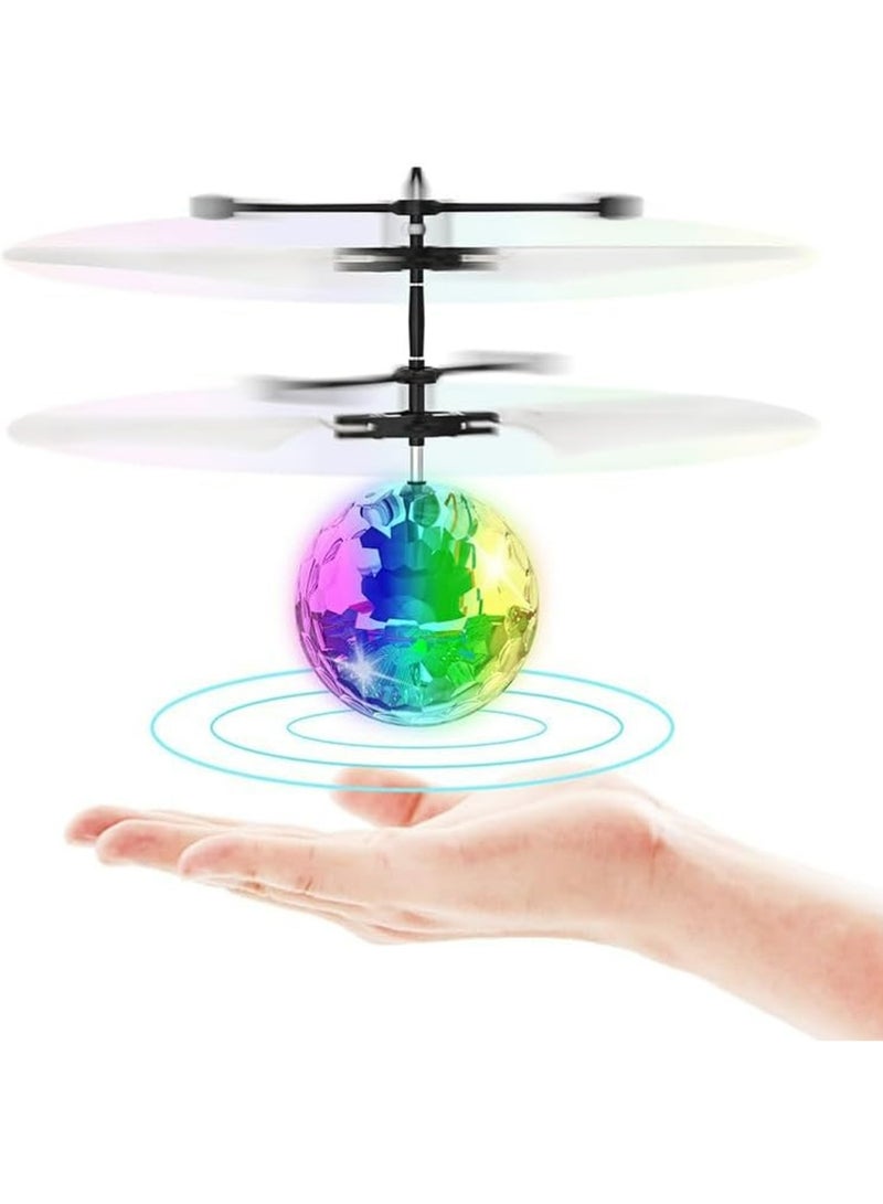 YOUGE Flying Toy Ball Infrared Induction RC Flying Toy Built-in LED Light Disco Helicopter Shining Colorful Flying Drone Indoor and Outdoor Games Toys for 6 7 8 9 10 Year Old Boys and Girls - Image 1
