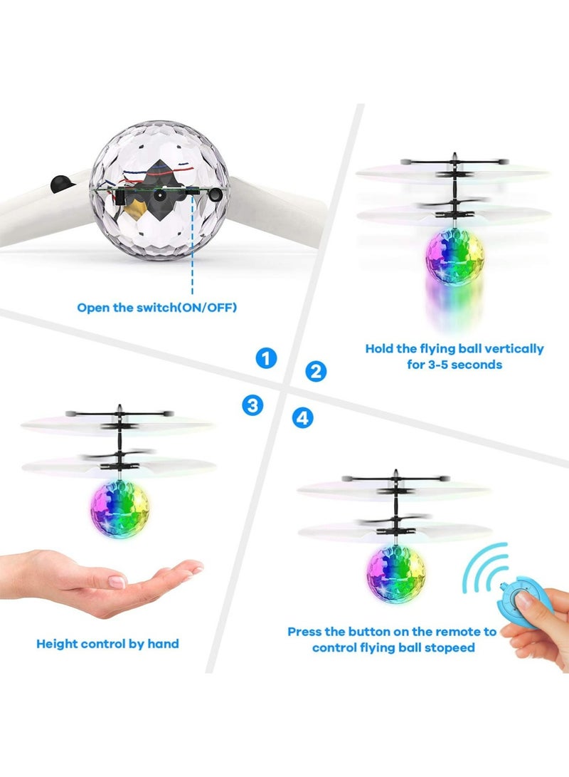 YOUGE Flying Toy Ball Infrared Induction RC Flying Toy Built-in LED Light Disco Helicopter Shining Colorful Flying Drone Indoor and Outdoor Games Toys for 6 7 8 9 10 Year Old Boys and Girls - Image 2