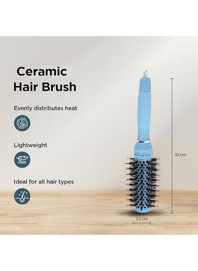Hearts Hair Brush | Bristles Brush | Hair Brush With Paddle | Sharp Hair Brush For Woman | Suitable For All Hair Types | Curling Round Brush | Tgx5232 | Ice Blue - Image 3