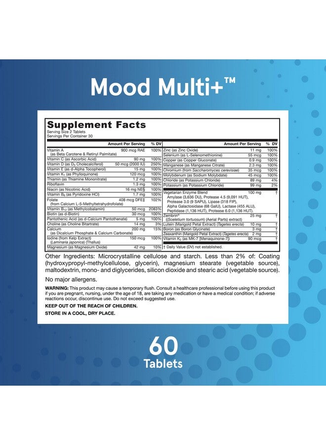 Jarrow Formulas Multi+ Mood Multivitamins for Occasional Stress Resistance, 60 Tablets, 30 Day Supply - Image 5