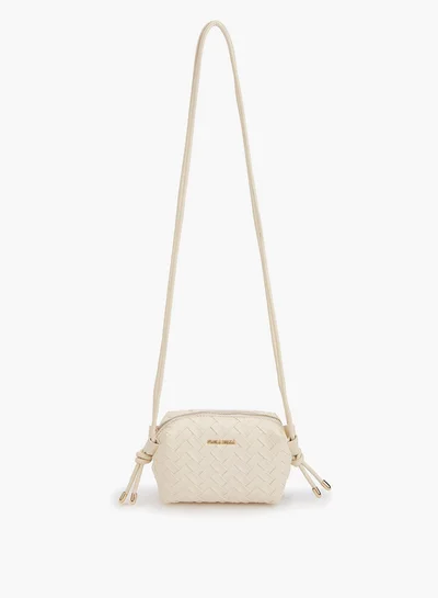 Flora Bella By Shoexpress Textured Crossbody Bag with Sling Handle and Zip Closure
