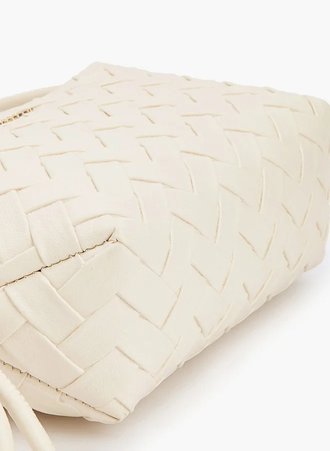 Flora Bella By Shoexpress Textured Crossbody Bag with Sling Handle and Zip Closure