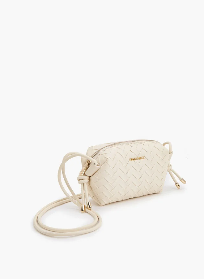 Flora Bella By Shoexpress Textured Crossbody Bag with Sling Handle and Zip Closure