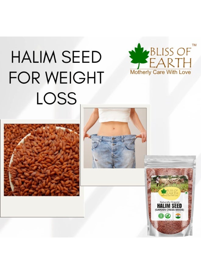 Bliss of Earth Halim Seeds 200g (Pack of 2)| Garden Cress Seeds (Aliv Seeds) | Iron Rich Natural Superfood | Supports Energy, Hair Growth, Weight Loss, & Digestion | Edible Seeds for Daily Nutrition - Image 3