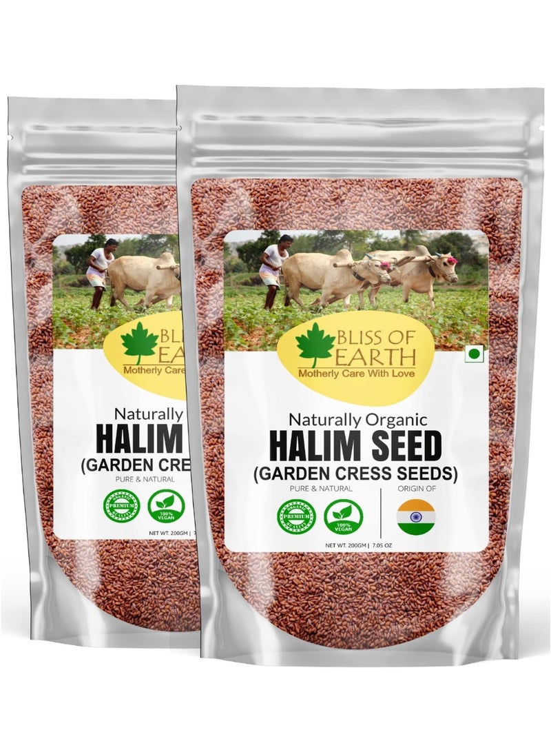 Bliss of Earth Halim Seeds 200g (Pack of 2)| Garden Cress Seeds (Aliv Seeds) | Iron Rich Natural Superfood | Supports Energy, Hair Growth, Weight Loss, & Digestion | Edible Seeds for Daily Nutrition - Image 1