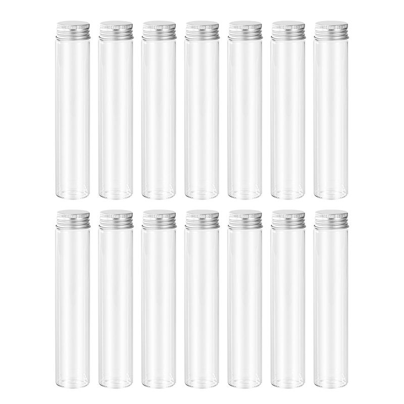 BKMAMLAB 80ml Glass vials 14pcs,With aluminum screw cap14pcs Clear Glass Bottles - Image 1