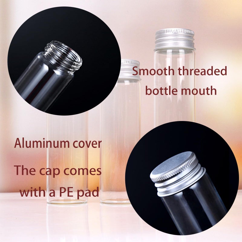 BKMAMLAB 80ml Glass vials 14pcs,With aluminum screw cap14pcs Clear Glass Bottles - Image 4