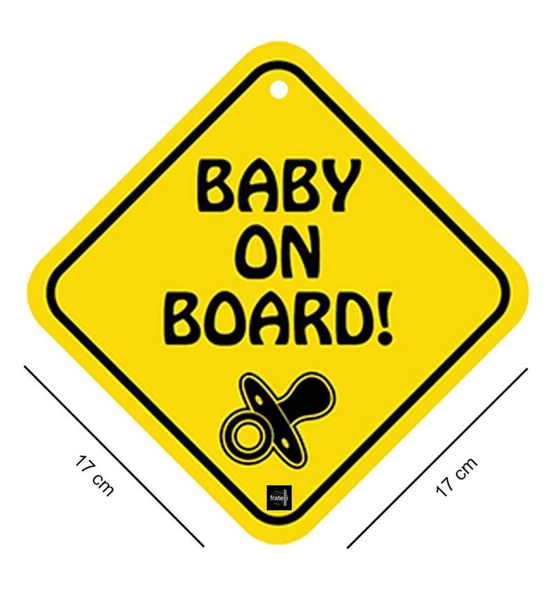Fratelli Baby On Board -Weatherproof Car Safety Sign indicating a Baby / Infant / Caring Mother on Board-Adorable Design for Maximum Attention-Enhance Road Visibility & Safety-17X17 Cm Size (Soother / Pacifier) - Image 2