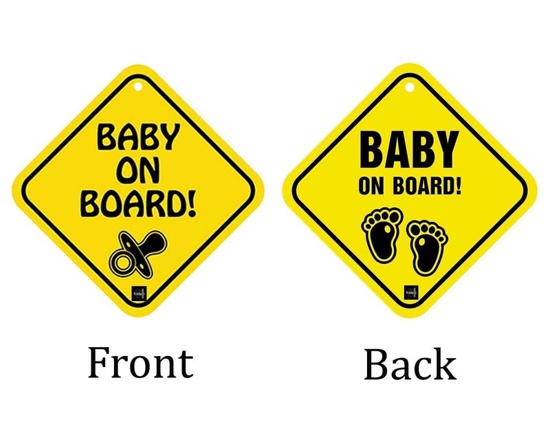 Fratelli Baby On Board -Weatherproof Car Safety Sign indicating a Baby / Infant / Caring Mother on Board-Adorable Design for Maximum Attention-Enhance Road Visibility & Safety-17X17 Cm Size (Soother / Pacifier) - Image 3