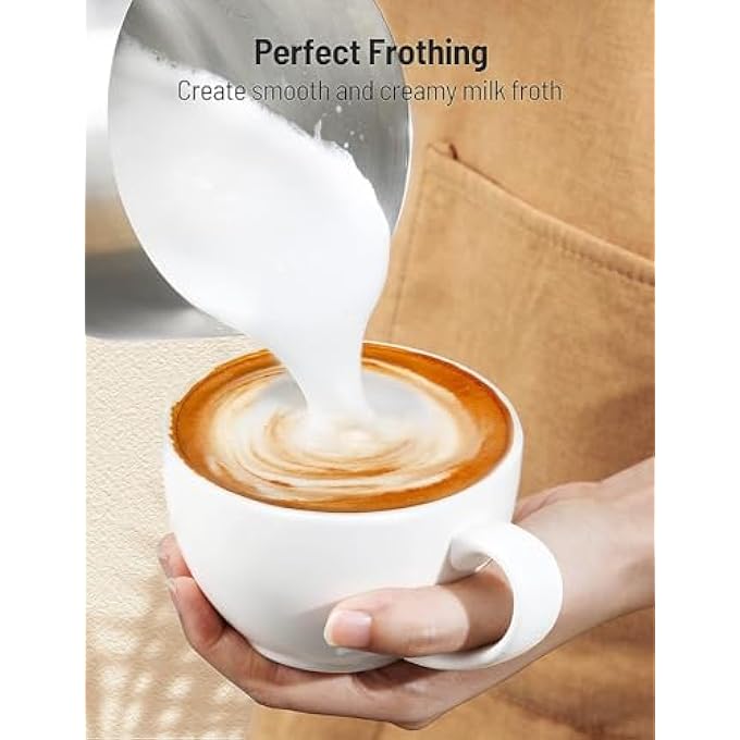 NALACAL مكشوف وبخار حليب 4In1 قابل للفصل، ماكينة شوكولاتة ساخنة كهربائية 500 مل وسخان حليب كهربائي مع رغوة باردة ساخنة، آمن في غسالة الصحون للقهوة، لاتيه كابتشينو ماتشا - Image 3