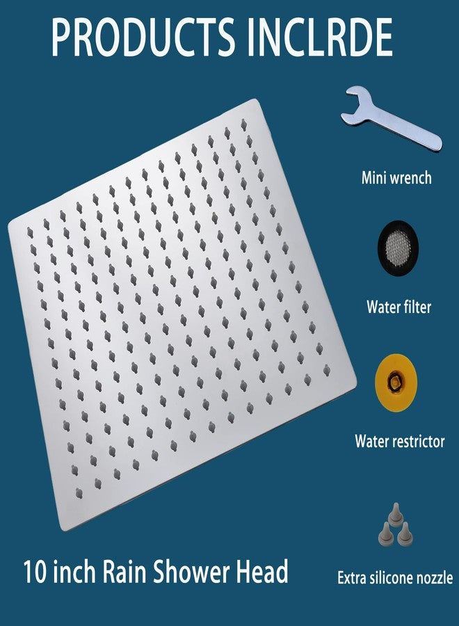 Katezon Rain Shower head, High Flow Stainless Steel Square Rainfall ShowerHead, Waterfall Bath Shower Body Covering, Ceiling or Wall Mount (10" Chrome Finish) - Image 5
