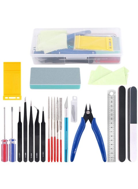 Rustark 21Pcs Modeler Basic Tools Craft Set Hobby Building Tools Kit for Gundam Car Model Building