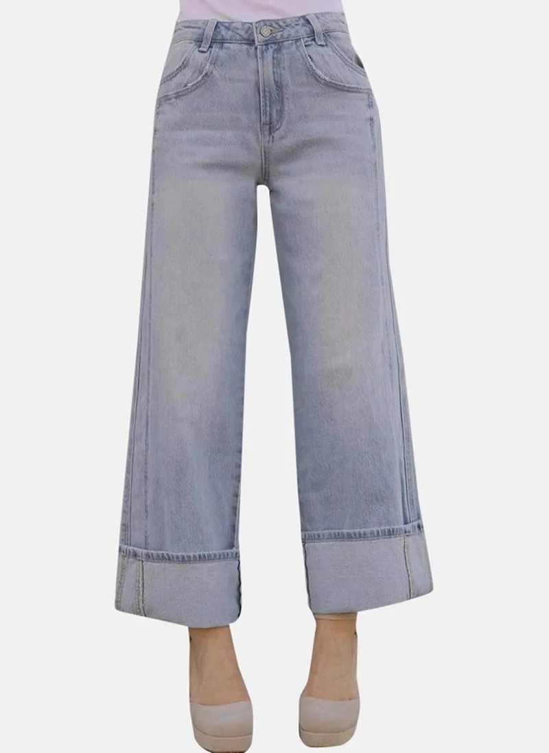 YUNIQEE Blue Straight Fit Clean Look Mid-Rise Jeans