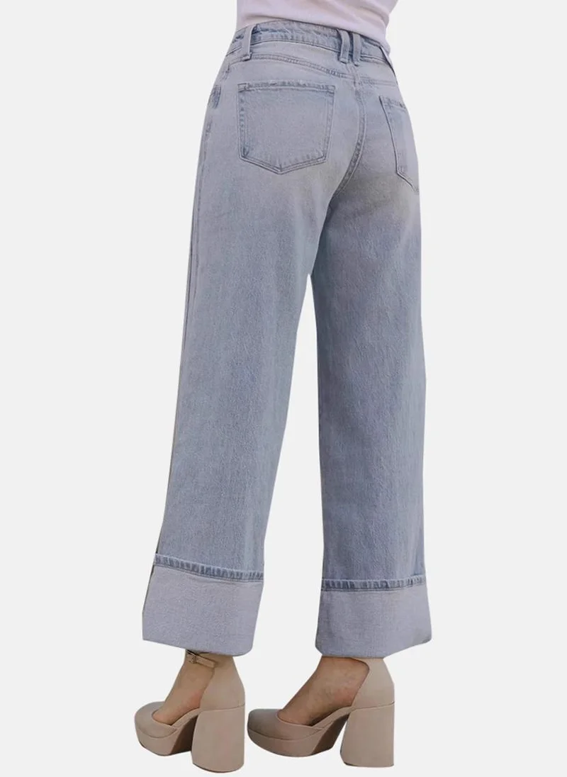 YUNIQEE Blue Straight Fit Clean Look Mid-Rise Jeans