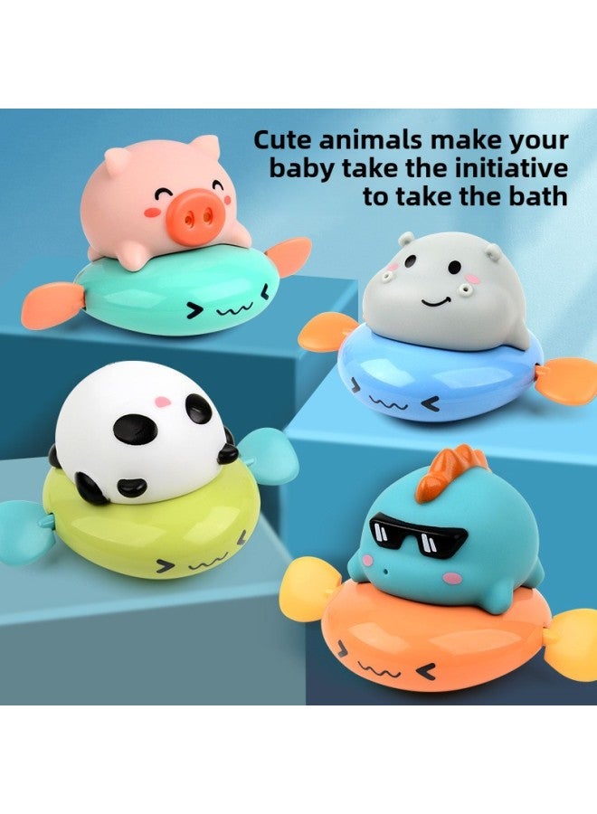 Baby Bath Toys Children's Small Animals Play With Water Suit Children Boys And Girls Babies Can Swim With Water-Color:Hippo Riding Flying Fish - Image 1