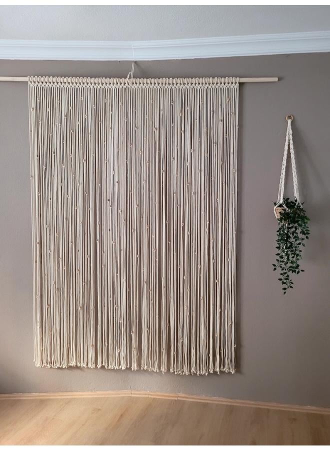 Antikiano Macrame Curtain, Macrame Wall Hanging Door Curtain Wedding Backdrop Window - Image 1