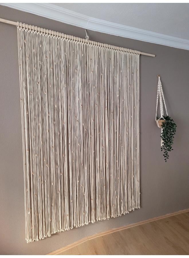 Antikiano Macrame Curtain, Macrame Wall Hanging Door Curtain Wedding Backdrop Window - Image 3