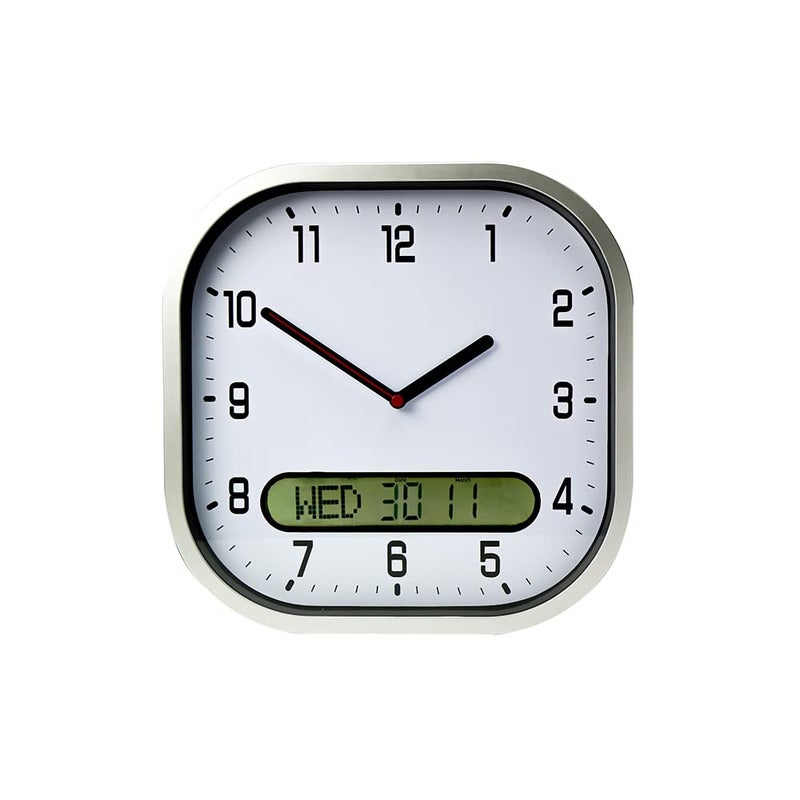 UOKOO Lifemax Clear Time Day Date Wall Clock  Easy to Read LCD Display DayDate Clock Shows Day Date Month in UK format Ideal for Dementia  Seniors