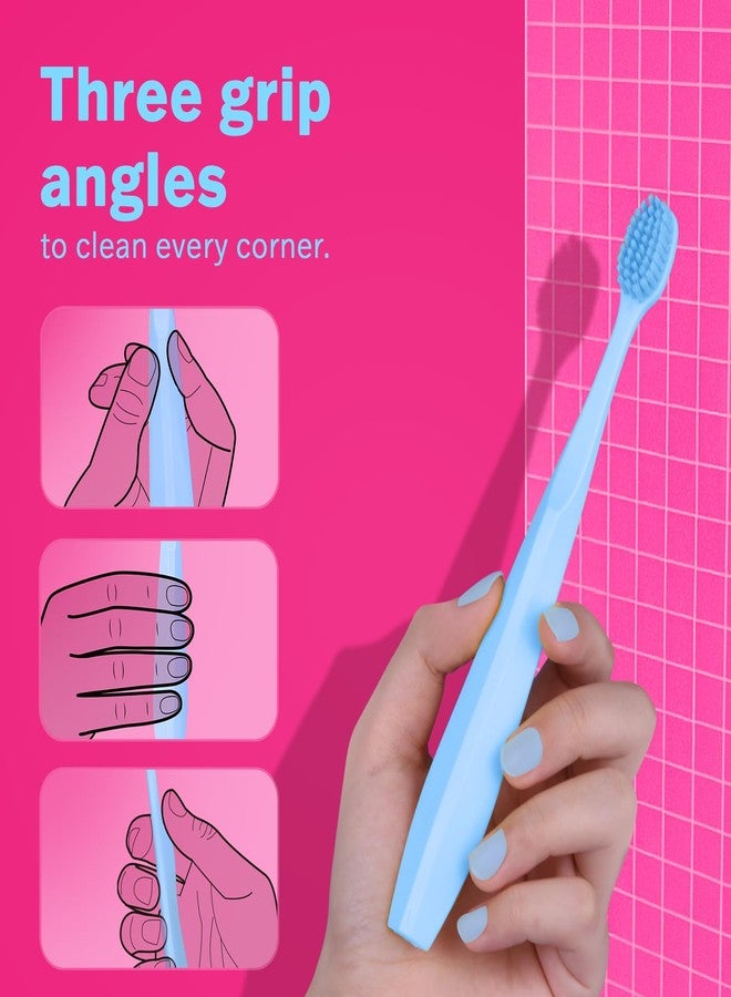 Tonochi Max Extra Soft Toothbrush for Adults with Sensitive Gums, Soft Bristle Toothbrushes, Wide Head for Back Teeth, Ergonomic Non-Slip Grip, BPA Free, Individually Wrapped, 4 Pack, Sky Blue - Image 5