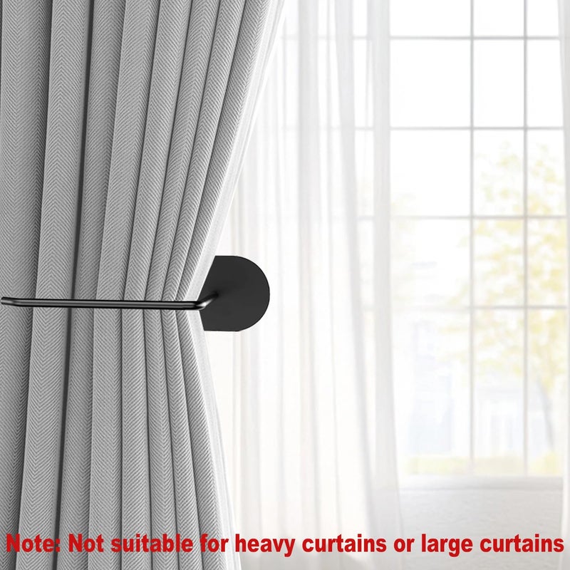 Hoousuper 2 pcs Curtain tiebacks Hooks Screw-in, Curtain holdbacks Wall Mounted, Curtain Holders for Drapes, Curtain Pull Backs 304 Stainless Steels, Curtain Tie Backs - Image 2