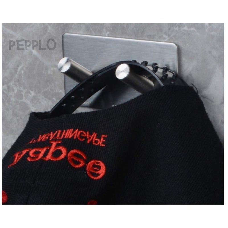 pepplo Adhesive Wall Hooks Heavy Duty Utility Towel Hanger with Stainless Steel Stick 1 Packs - Image 3