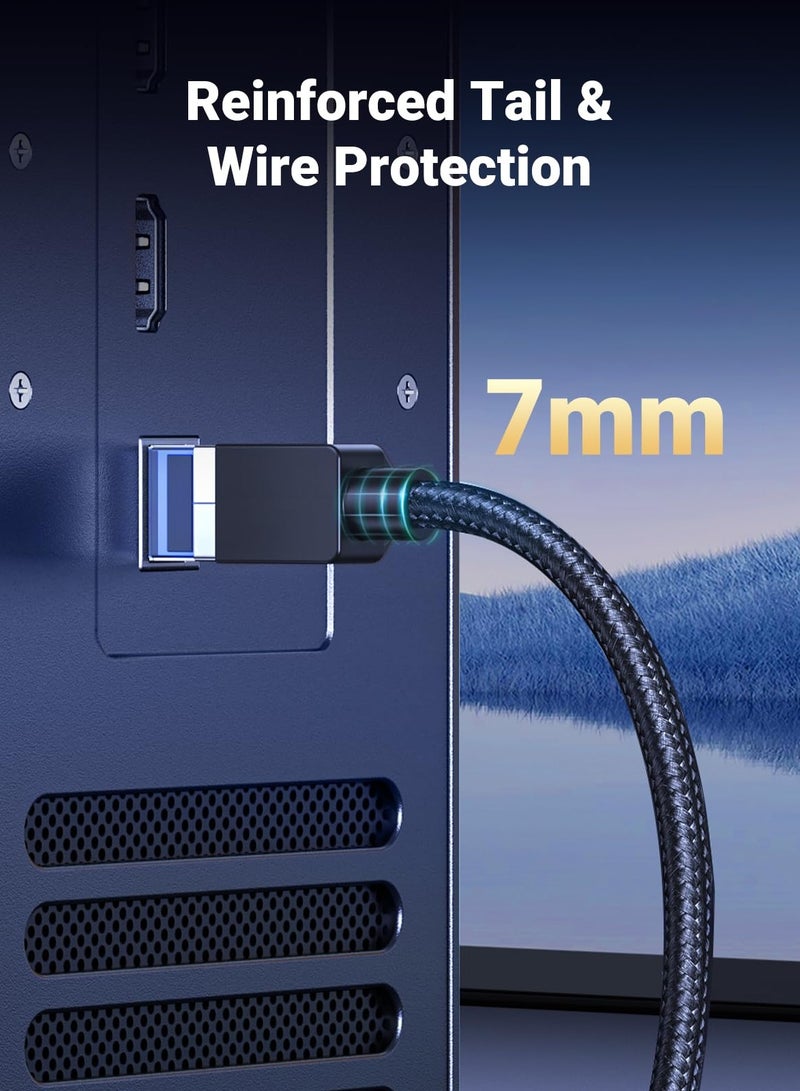 Excefore Cat 8 Ethernet Cable 6FT, High Speed Braided 40Gbps 2000Mhz Network Cord Cat8 RJ45 Shielded Indoor Heavy Duty LAN Cables Compatible for Gaming PC PS5 Xbox Modem Router 6FT  - Image 5