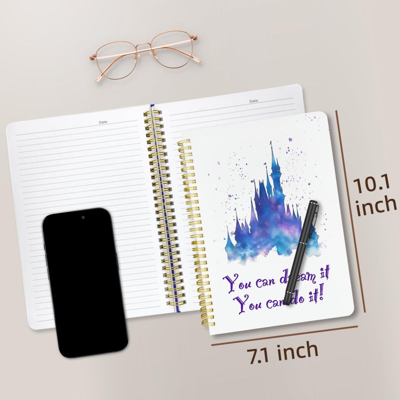 Stanoha Cute Spiral Notebook journal B5 Aesthetic Pretty Design for Women Girls Kawaii with Pocket, 10 x 7.2 inch, Lined, Dream Castle - Image 2