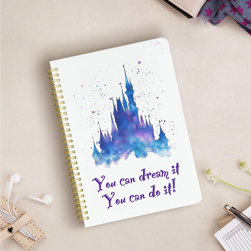Stanoha Cute Spiral Notebook journal B5 Aesthetic Pretty Design for Women Girls Kawaii with Pocket, 10 x 7.2 inch, Lined, Dream Castle - Image 5