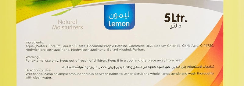 Soft n Cool Liquid Hand Wash Lemon | 99.% Germ Protection | Biodegradable, Phosphate-Free, pH Balanced & Dermatologically Tested (5 Liter, Lemon) - Image 5