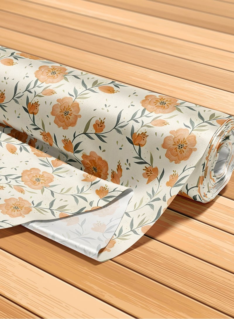 Vellato Al Lail Aramny Silk Fabric By The Yard Peach Green Floral Jalabiya Makhweer Dressmaking 58 Inches Width - Image 5