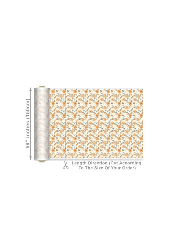 Vellato Al Lail Aramny Silk Fabric By The Yard Peach Green Floral Jalabiya Makhweer Dressmaking 58 Inches Width - Image 2