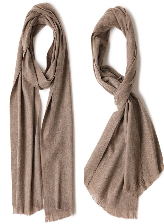 Loquat Warm Solid Short Beard Wool Scarf  - Image 1