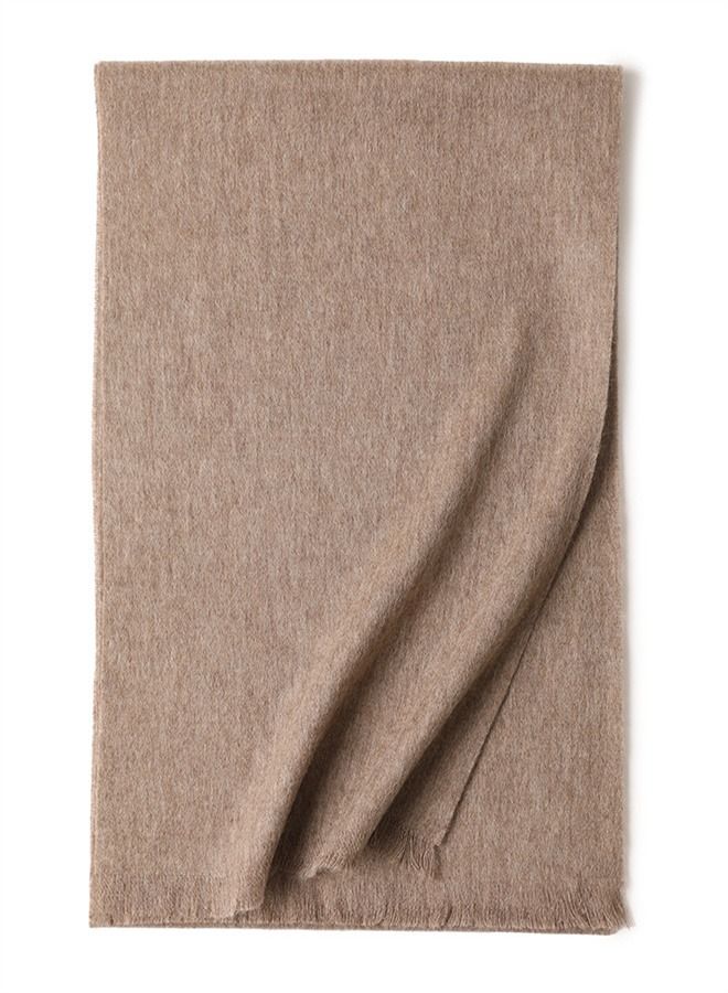 Loquat Warm Solid Short Beard Wool Scarf  - Image 2