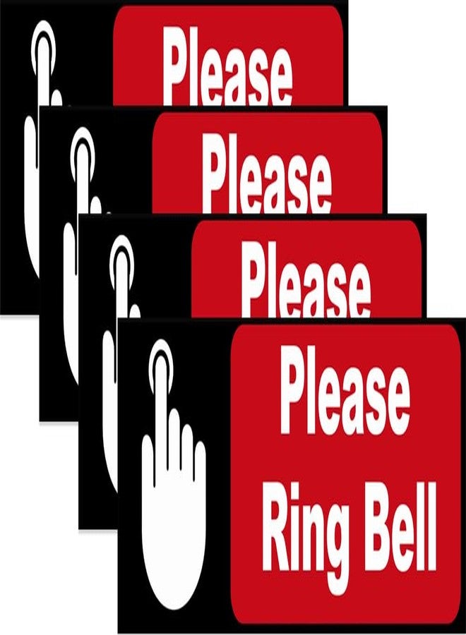 VAAIMAI Please Ring Bell Sign Board | Black | 12×4 Inch | Pack of 4 | Signage for Office, School & Commercial Space | Vinyl UV Laminated, Waterproof, Self-Adhesive, Fade Resistant | 5MM Foam Board - Image 1